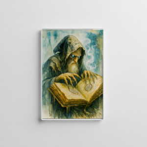 raxxa Glas-Magnet: Dark Celtic druid with spellbook and claws
