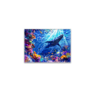 raxxa Glas-Magnet: Anime boy swimming with Liopleurodon reef