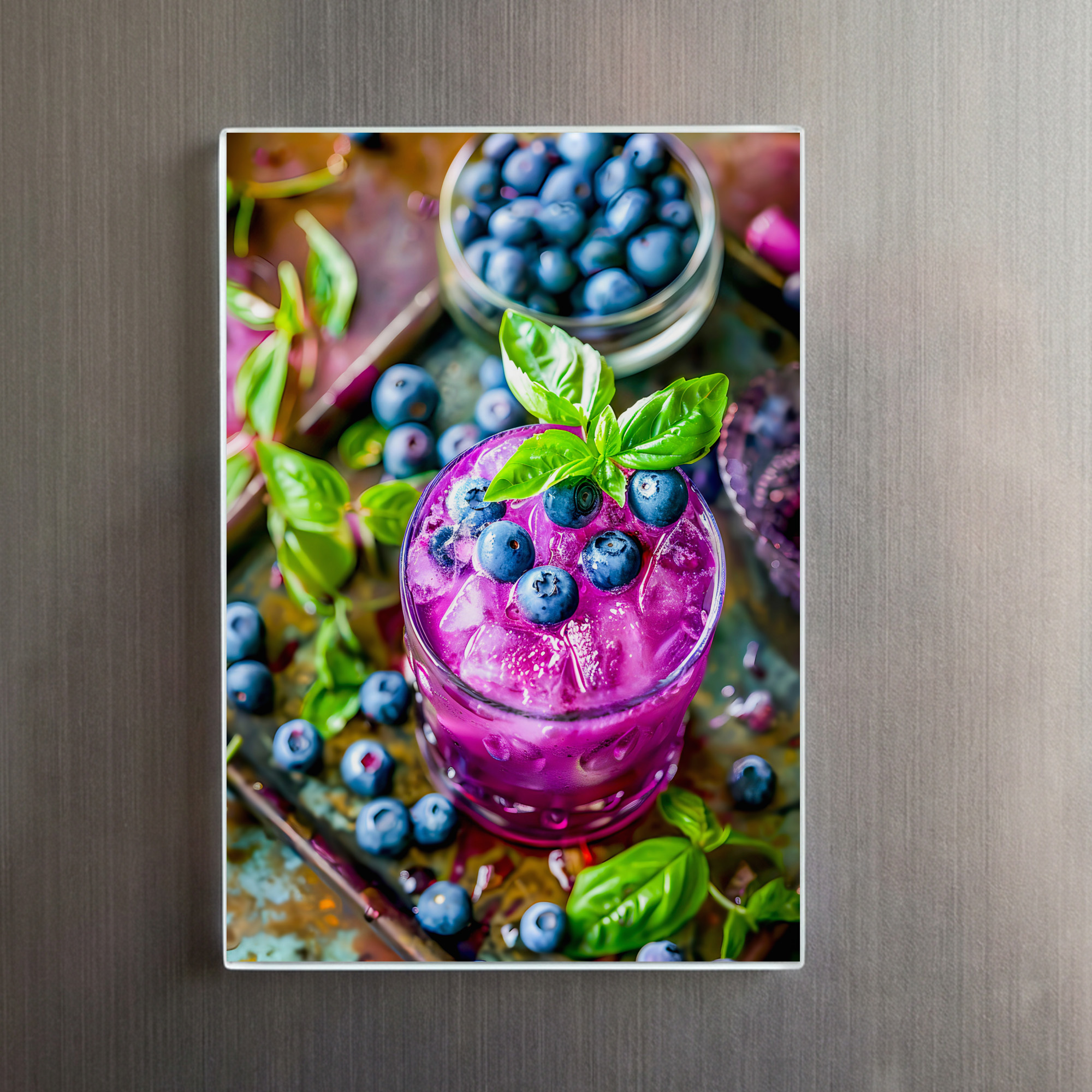 raxxa Glas-Magnet: Blueberry Mojito Summer Cocktail - Imagen 2