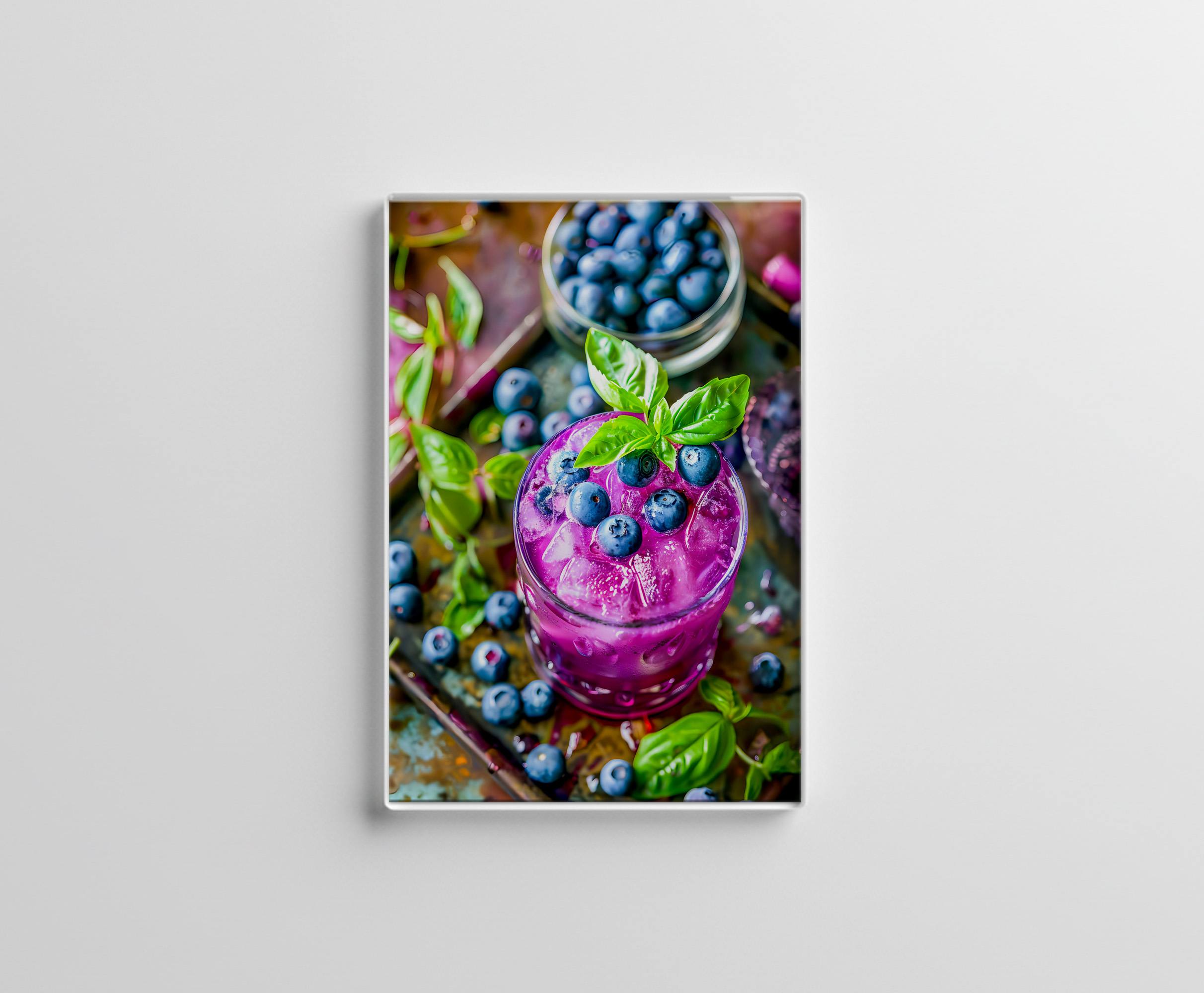 raxxa Glas-Magnet: Blueberry Mojito Summer Cocktail
