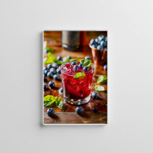 raxxa Glas-Magnet: Blueberry Mojito Summer Cocktail
