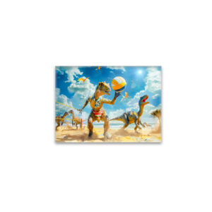 raxxa Glas-Magnet: Dinosaur Beach Volleyball Game