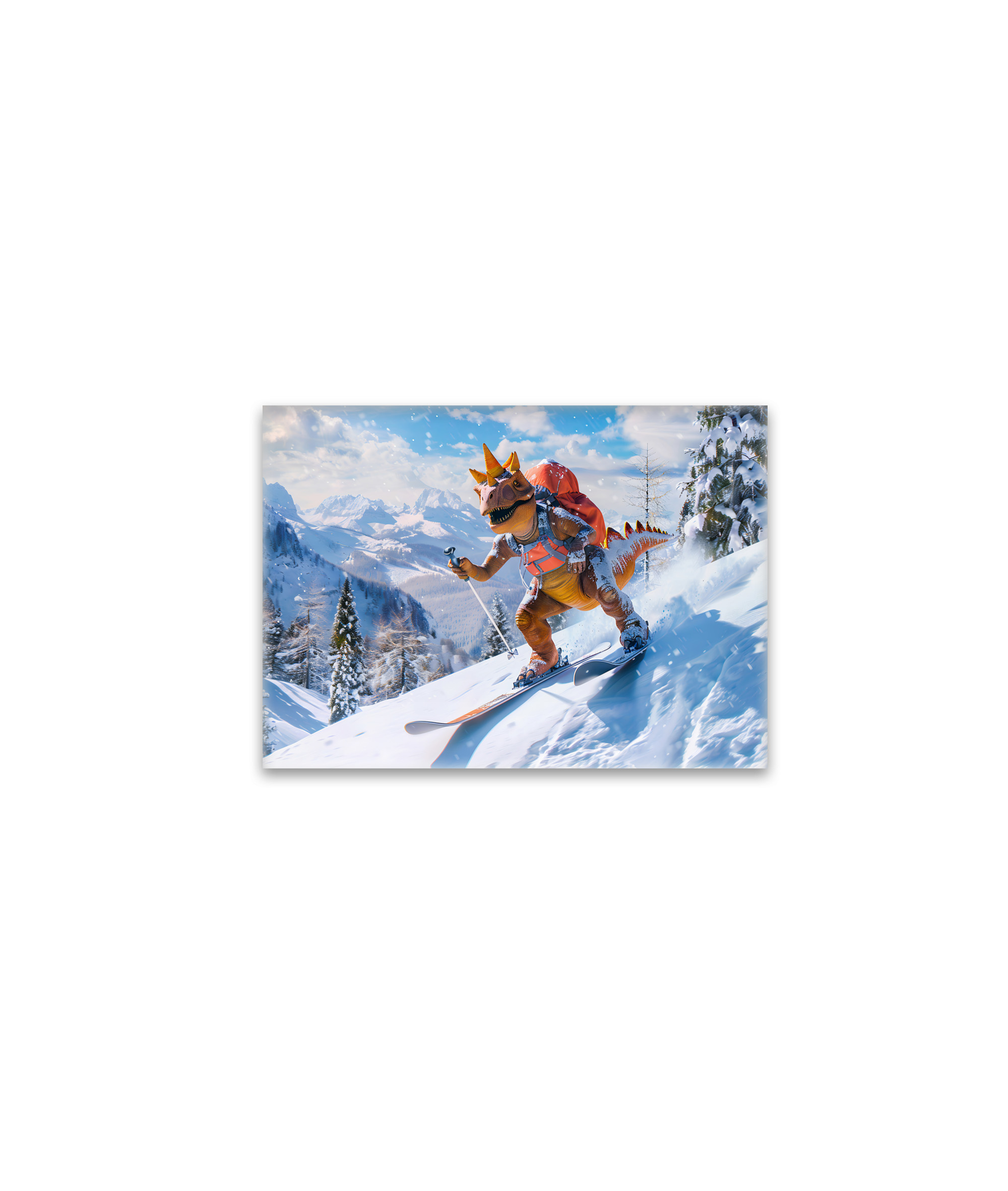 raxxa Glas-Magnet: Dino Ski Adventure in the Alps