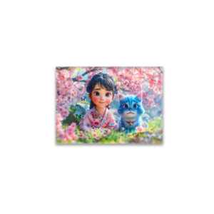 raxxa Glas-Magnet: Sakura Blossom Girl and Her Cat