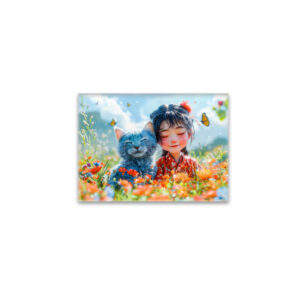 raxxa Glas-Magnet: Summer Nap with Fantasy Girl and Cat