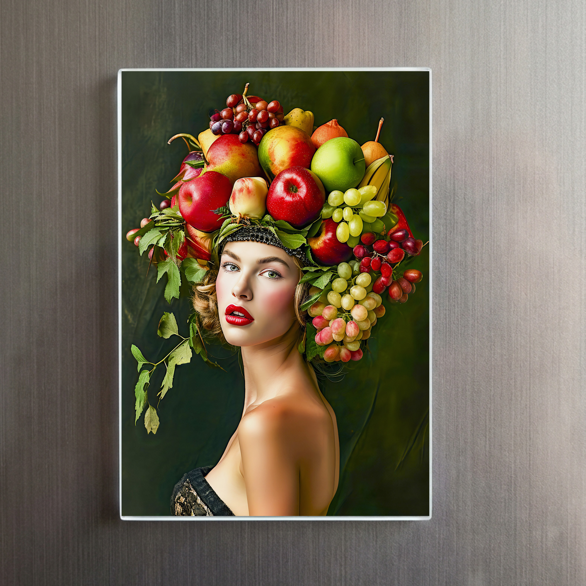 raxxa Glas-Magnet: Elegant Woman with Apple Fruit Hat – Bild 2