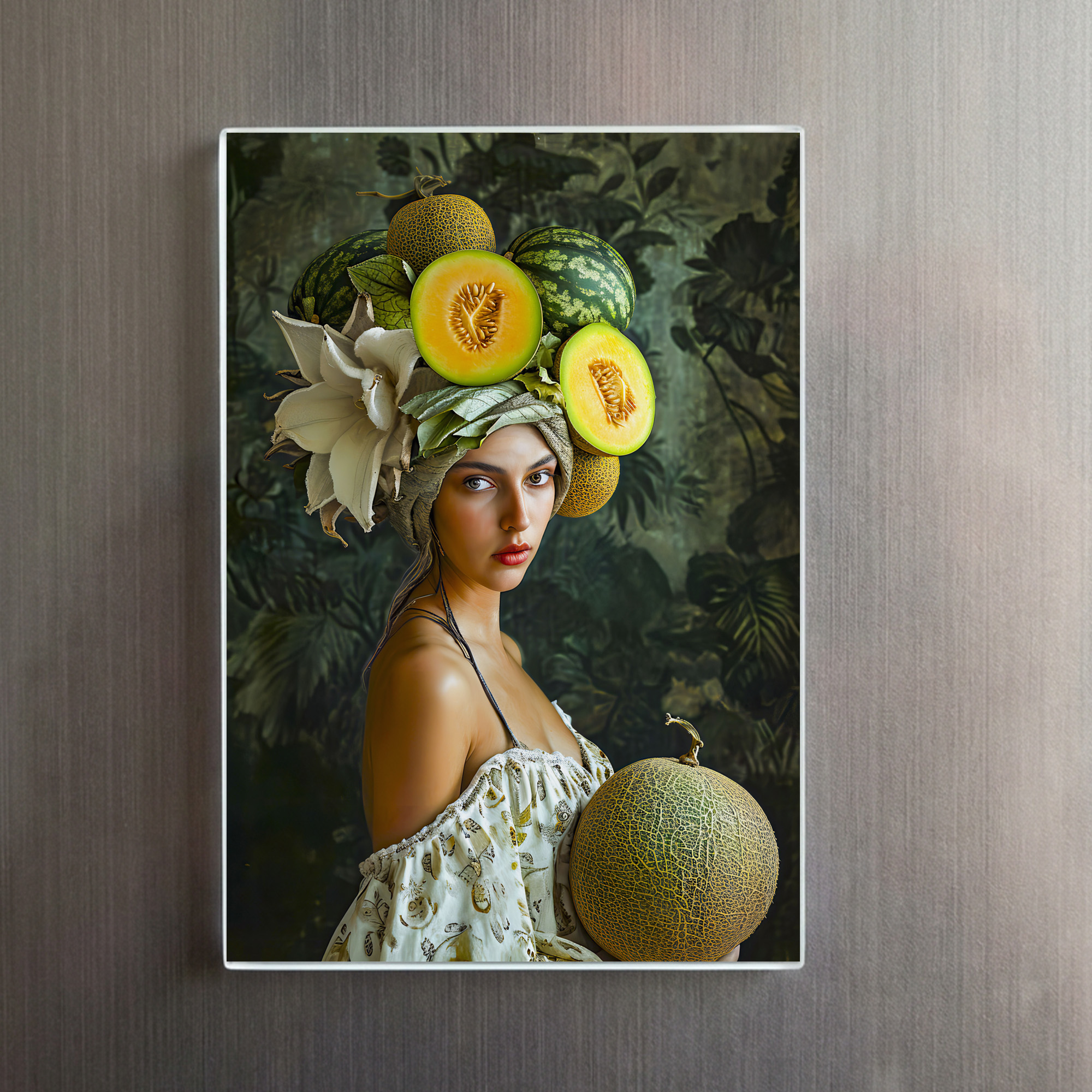 raxxa Glas-Magnet: Melon Garden Muse with fruits on head - Image 2