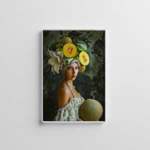 raxxa Glas-Magnet: Melon Garden Muse with fruits on head