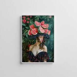 raxxa Glas-Magnet: Watermelon Rose Fantasy Portrait