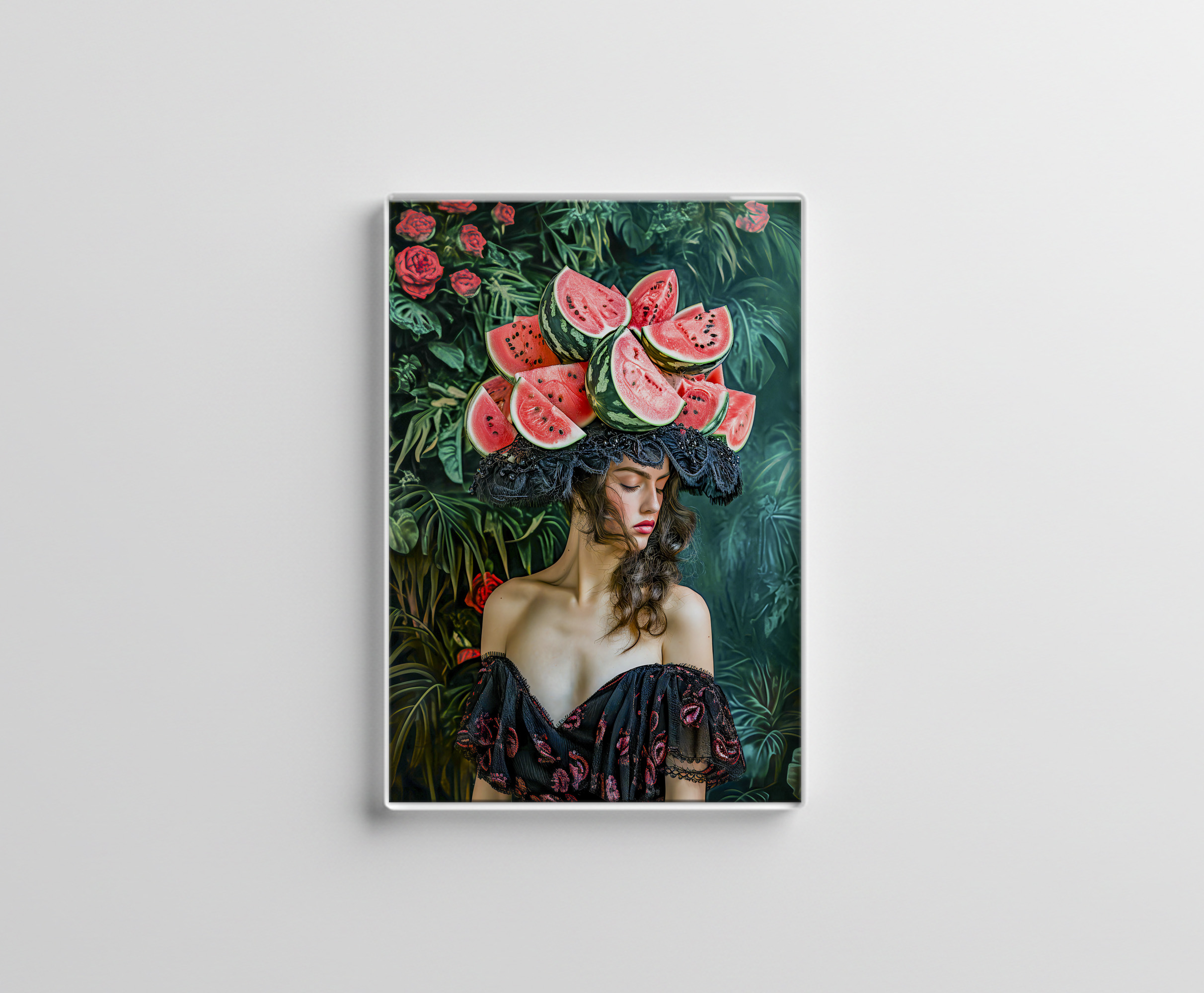 raxxa Glas-Magnet: Watermelon Rose Fantasy Portrait