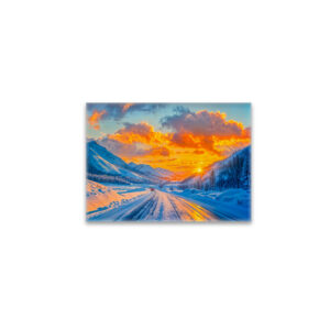 raxxa Glas-Magnet: Roads at Sunset in Winter Through Mountains