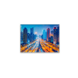 raxxa Glas-Magnet: Roads Through Big City Skyline
