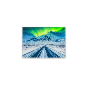 raxxa Glas-Magnet: Road with Mountains and Northern Lights at Night