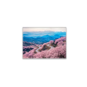 raxxa Glas-Magnet: Roads Through Mountain Landscape with Blooming Cherry Trees