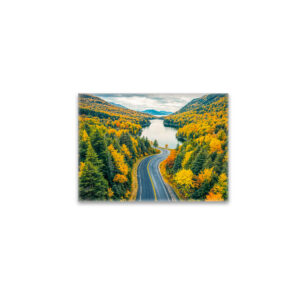 raxxa Glas-Magnet: Streets Through Indian Summer Landscape with Lake