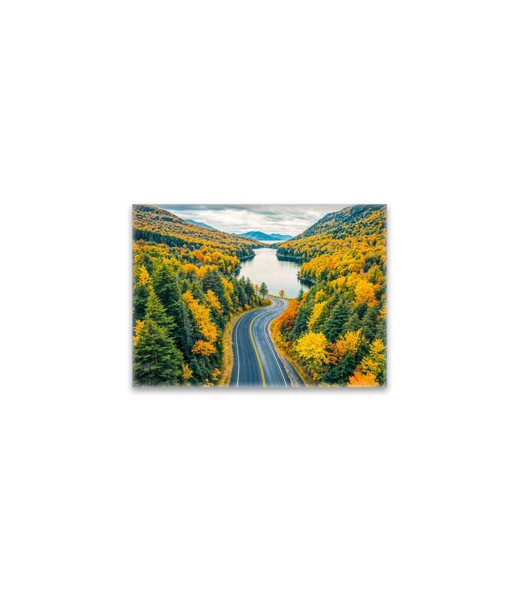 raxxa Glas-Magnet: Streets Through Indian Summer Landscape with Lake