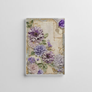 raxxa Glas-Magnet: shabby chic floral Purple Chrysanthemums