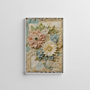 raxxa Glas-Magnet: Vintage floral collage with layered textures