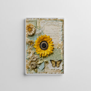 raxxa Glas-Magnet: Shabby chic Sunflower with Butterfly