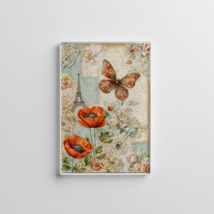 raxxa Glas-Magnet: Poppies and Butterfly with Eiffel Tower
