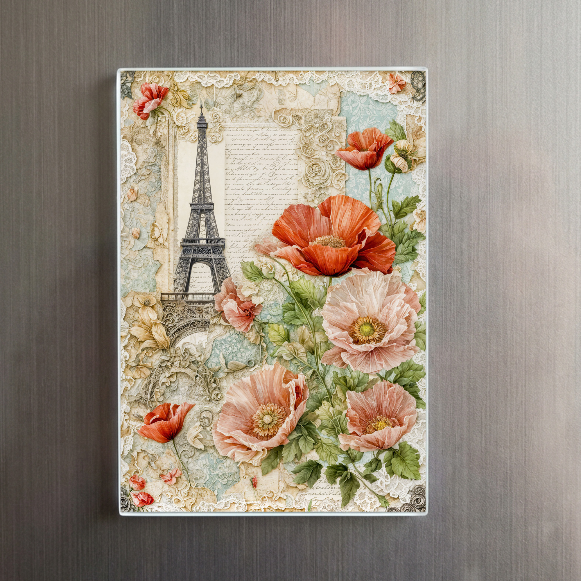 raxxa Glas-Magnet: Eiffel Tower with Red Poppy - immagine 2