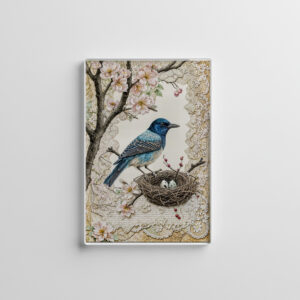 raxxa Glas-Magnet: Bluebird in Blossoms