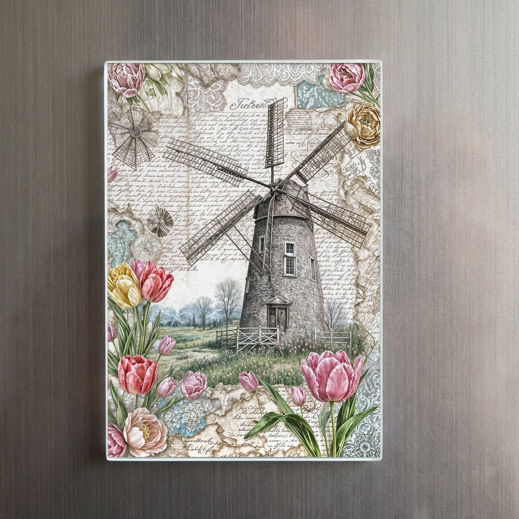 raxxa Glas-Magnet: Windmill with Pink Tulips - immagine 2