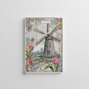 raxxa Glas-Magnet: Windmill with Pink Tulips