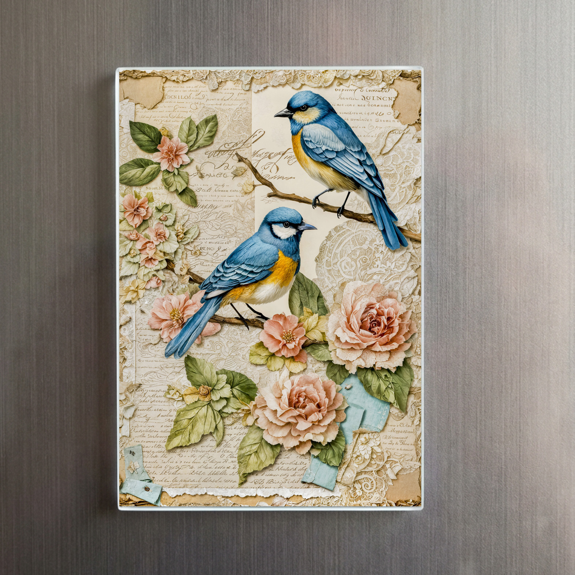 raxxa Glas-Magnet: Bluebirds with Roses - Image 2
