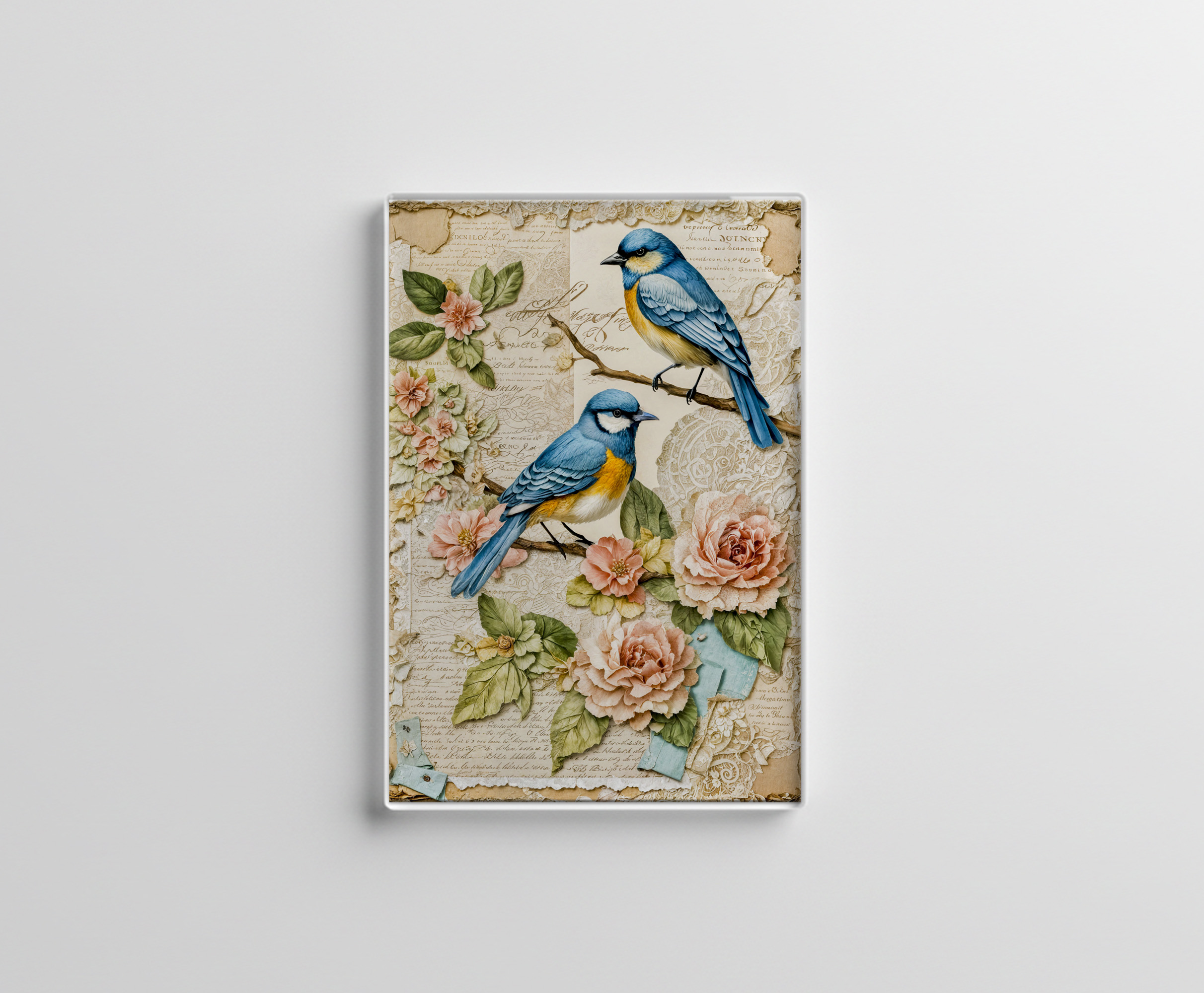 raxxa Glas-Magnet: Bluebirds with Roses