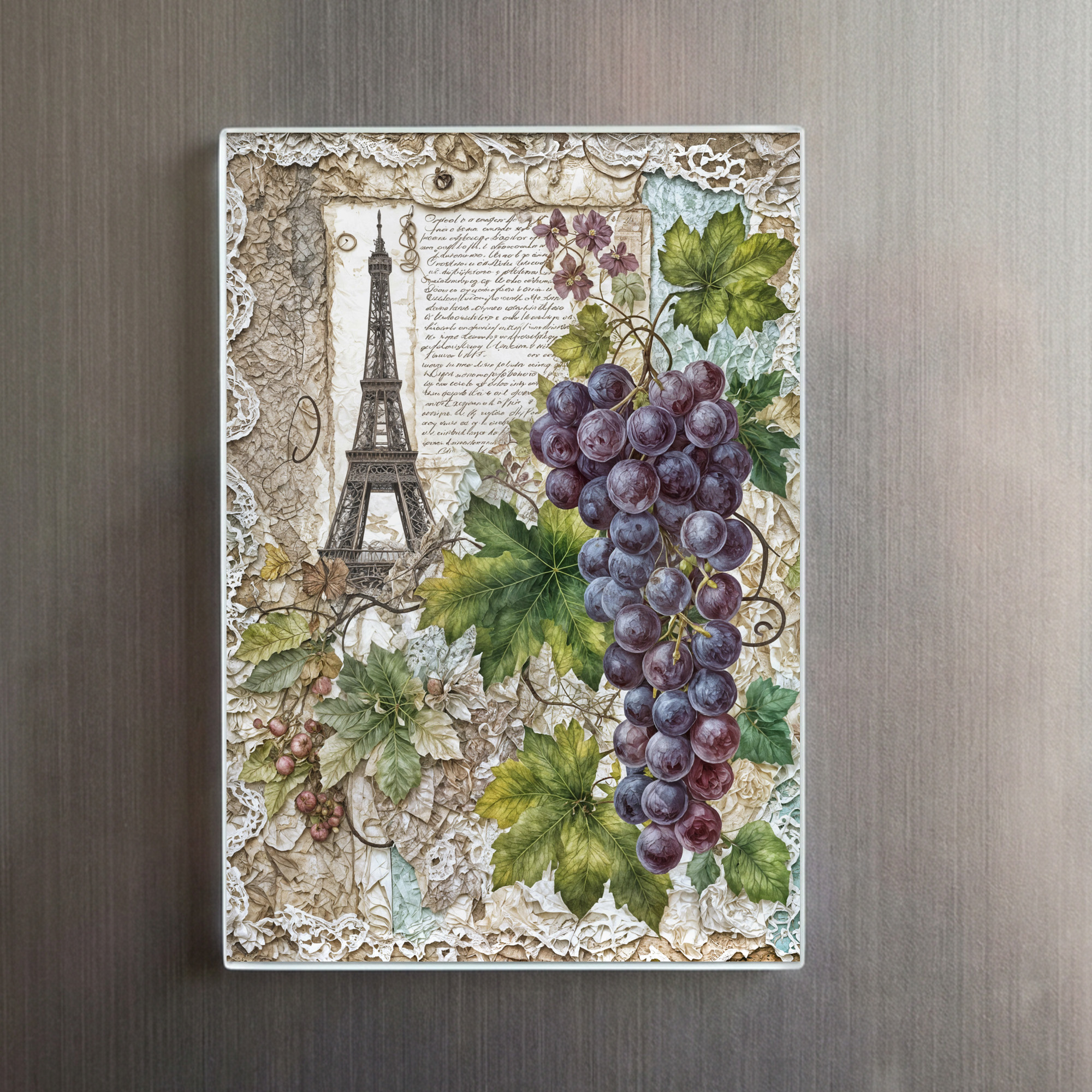 raxxa Glas-Magnet: Vintage Eiffel Tower with Grapes – Image 2
