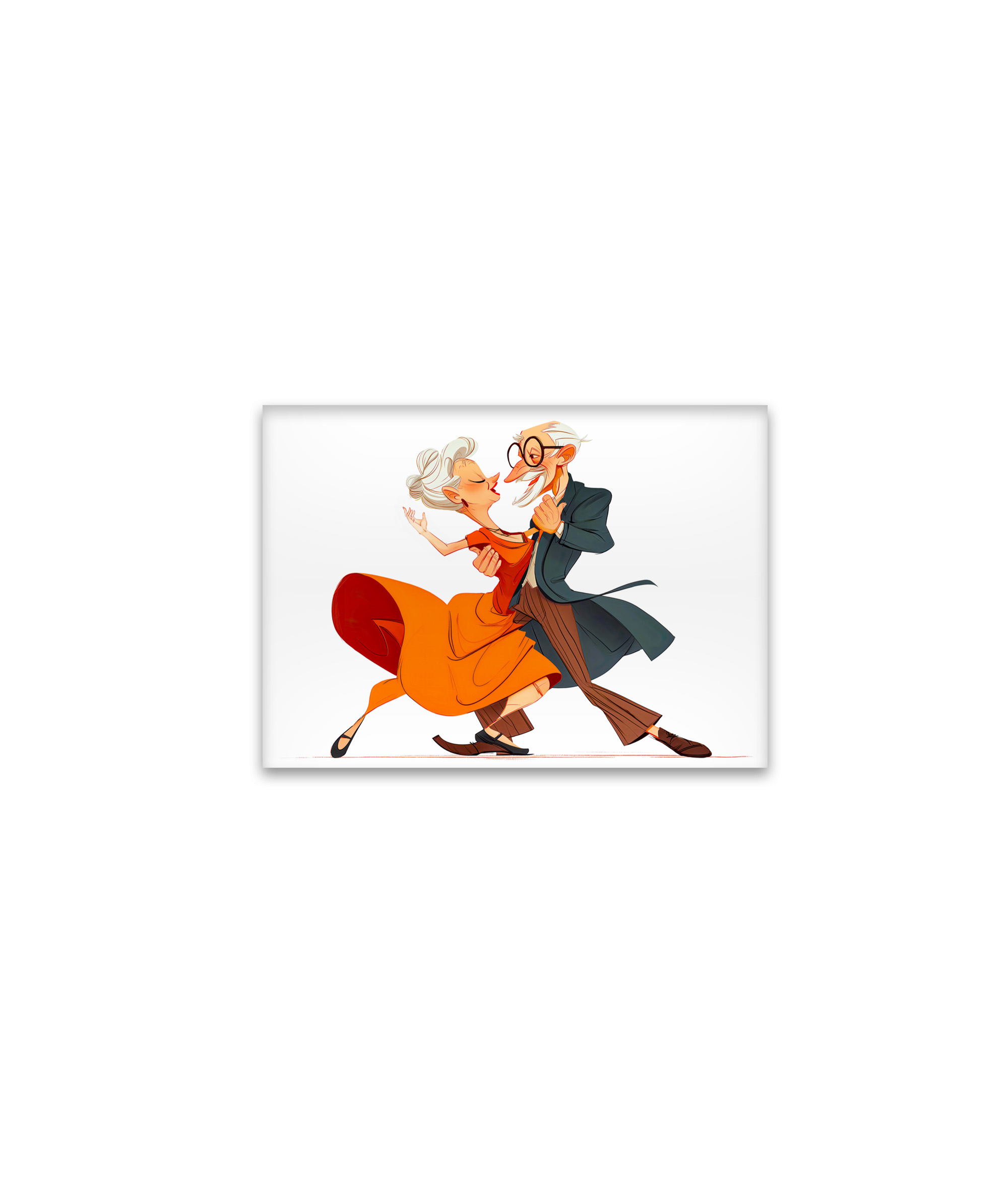 raxxa Glas-Magnet: Elderly couple dancing gracefully in vibrant attire