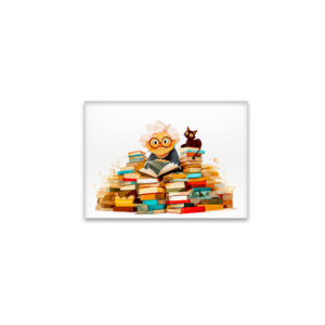 raxxa Glas-Magnet: Senior woman reading in books with cheerful expressions