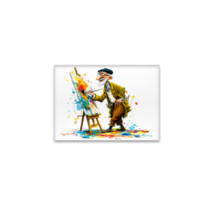 raxxa Glas-Magnet: Humorous Elderly Man Reading Illustration