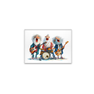 raxxa Glas-Magnet: Funny illustration of seniors playing rock music