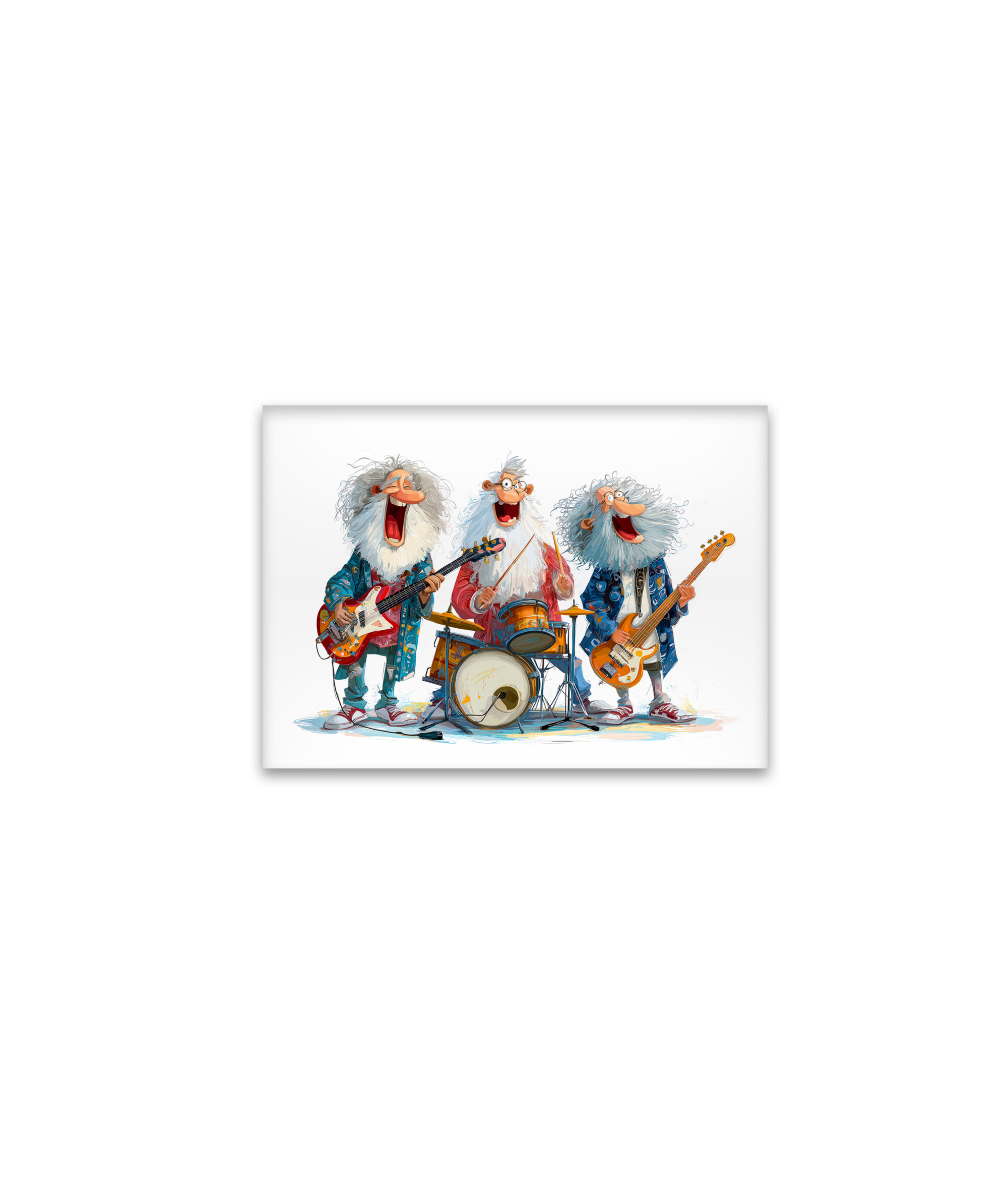 raxxa Glas-Magnet: Funny illustration of seniors playing rock music