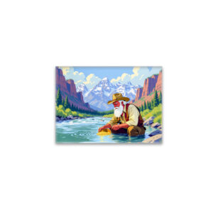 raxxa Glas-Magnet: Grandpa gold panning at Yukon River