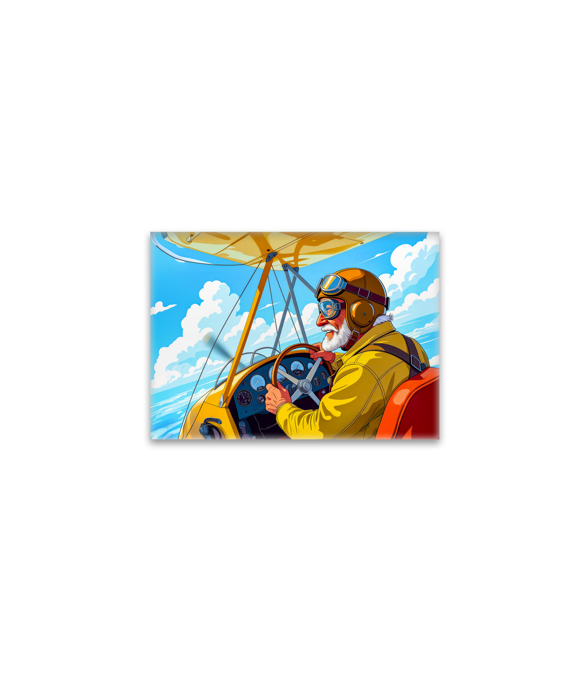 raxxa Glas-Magnet: Grandpa flying a plane