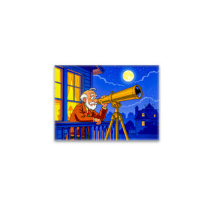 raxxa Glas-Magnet: Grandpa Stargazing with Telescope