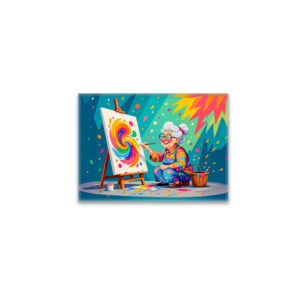 raxxa Glas-Magnet: Grandmother Painting Art Illustration