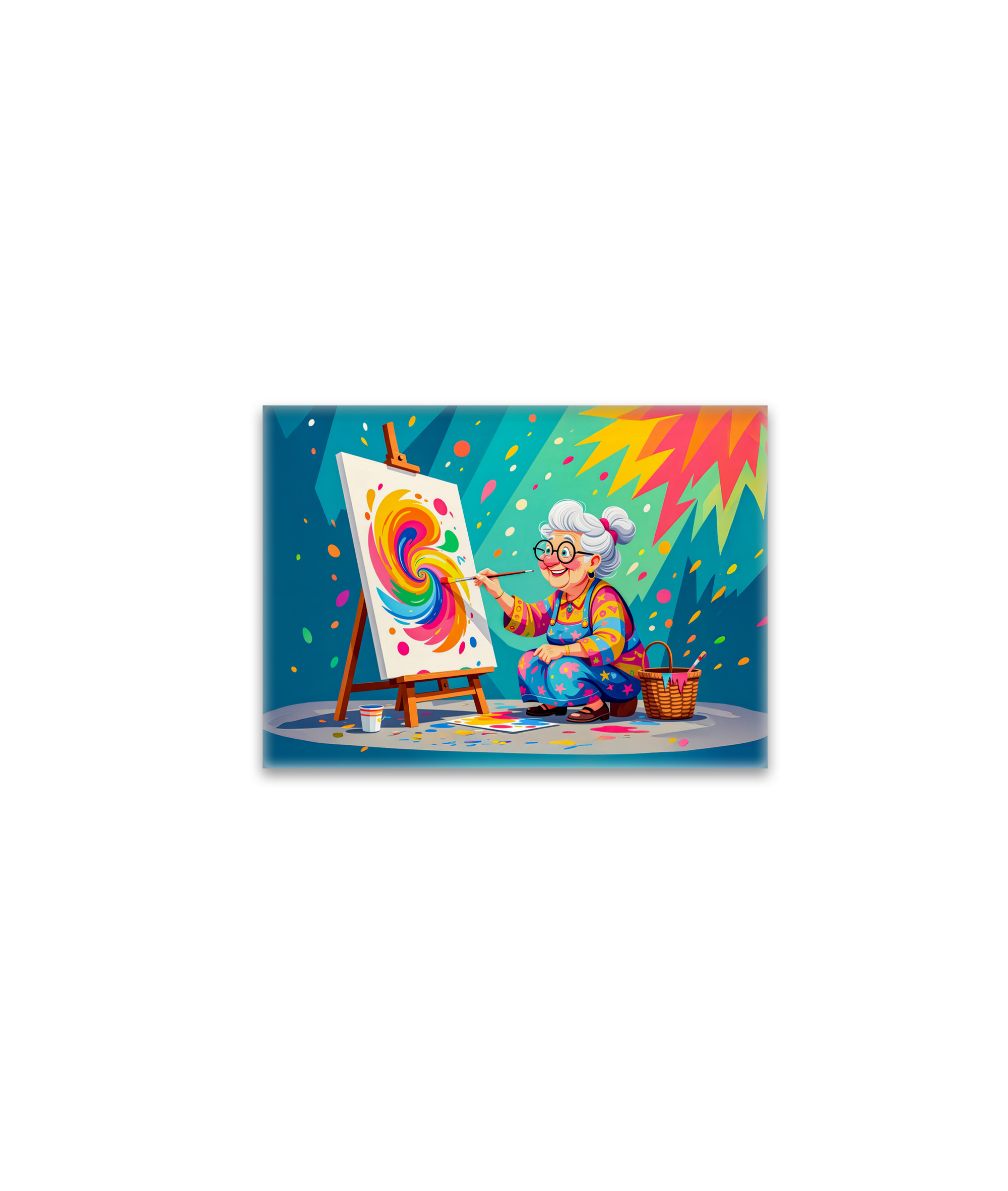raxxa Glas-Magnet: Grandmother Painting Art Illustration