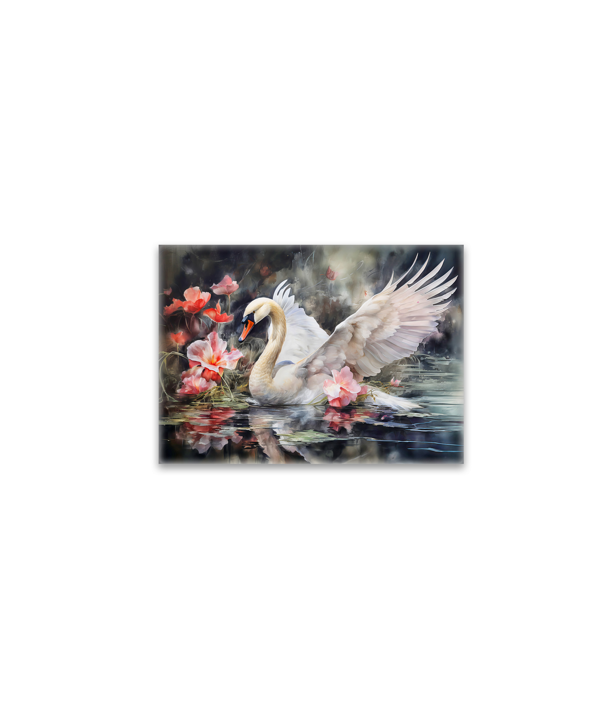 raxxa Glas-Magnet: Swan in lotus pond with soft colors