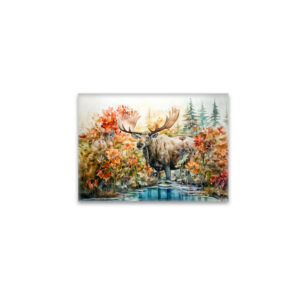 raxxa Glas-Magnet: Moose standing in pond among plants