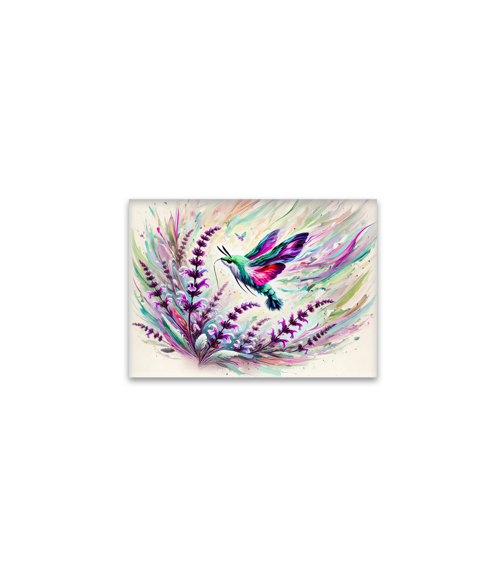 raxxa Glas-Magnet: Hummingbird Hawk-Moth with Sage in Oil Painting