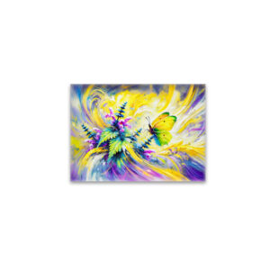 raxxa Glas-Magnet: Brimstone Butterfly with Dead Nettle Flowers in Oil Painting