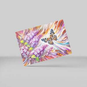 raxxa Postkarte: Speckled Wood Butterfly with Lilac in Oil Painting
