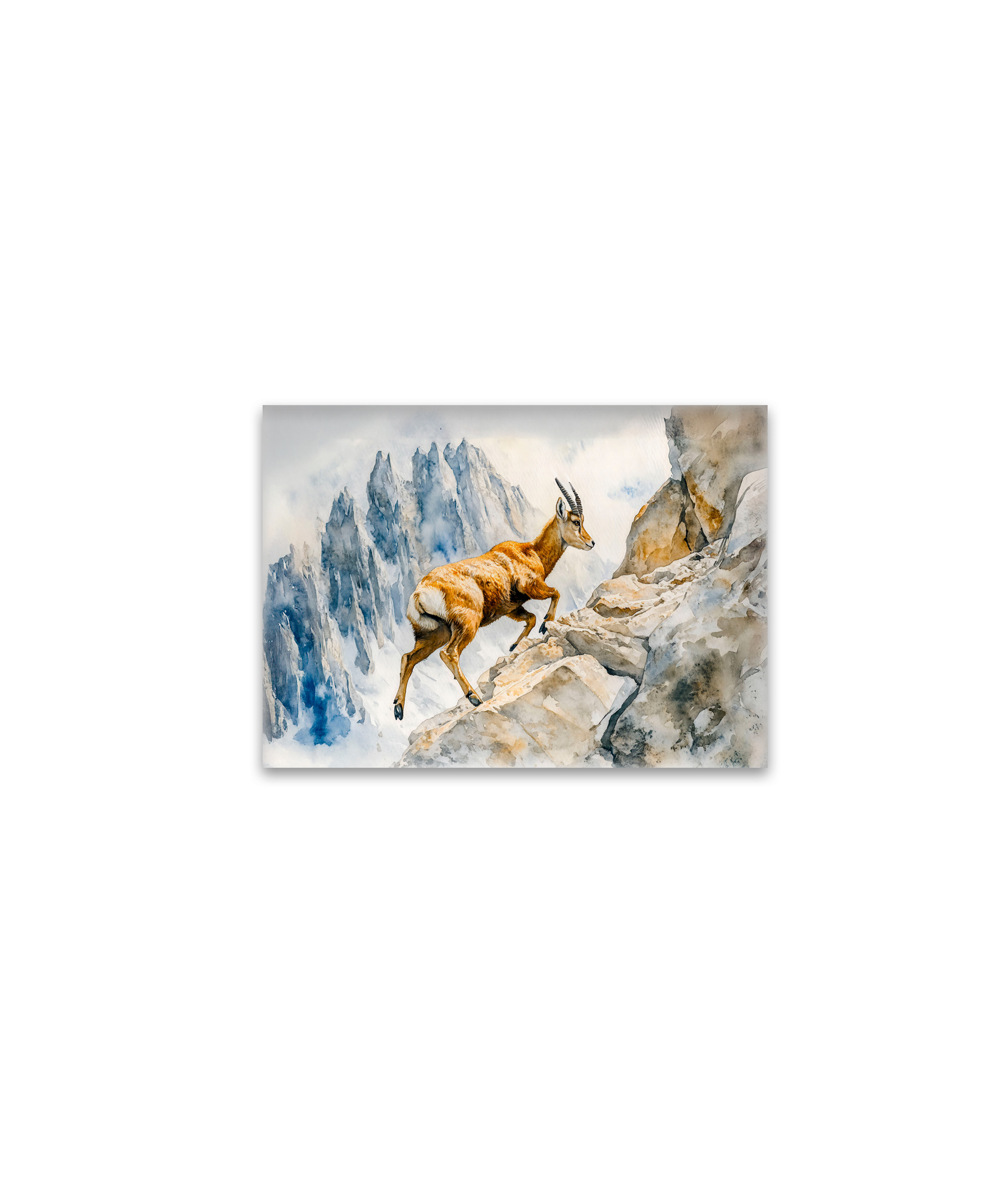 raxxa Glas-Magnet: Ibex in the Alps watercolor painting