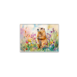 raxxa Glas-Magnet: Marmot on a flower meadow watercolor painting