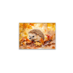 raxxa Glas-Magnet: Hedgehog in autumn leaves watercolor painting