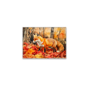 raxxa Glas-Magnet: Fox in autumn forest watercolor painting